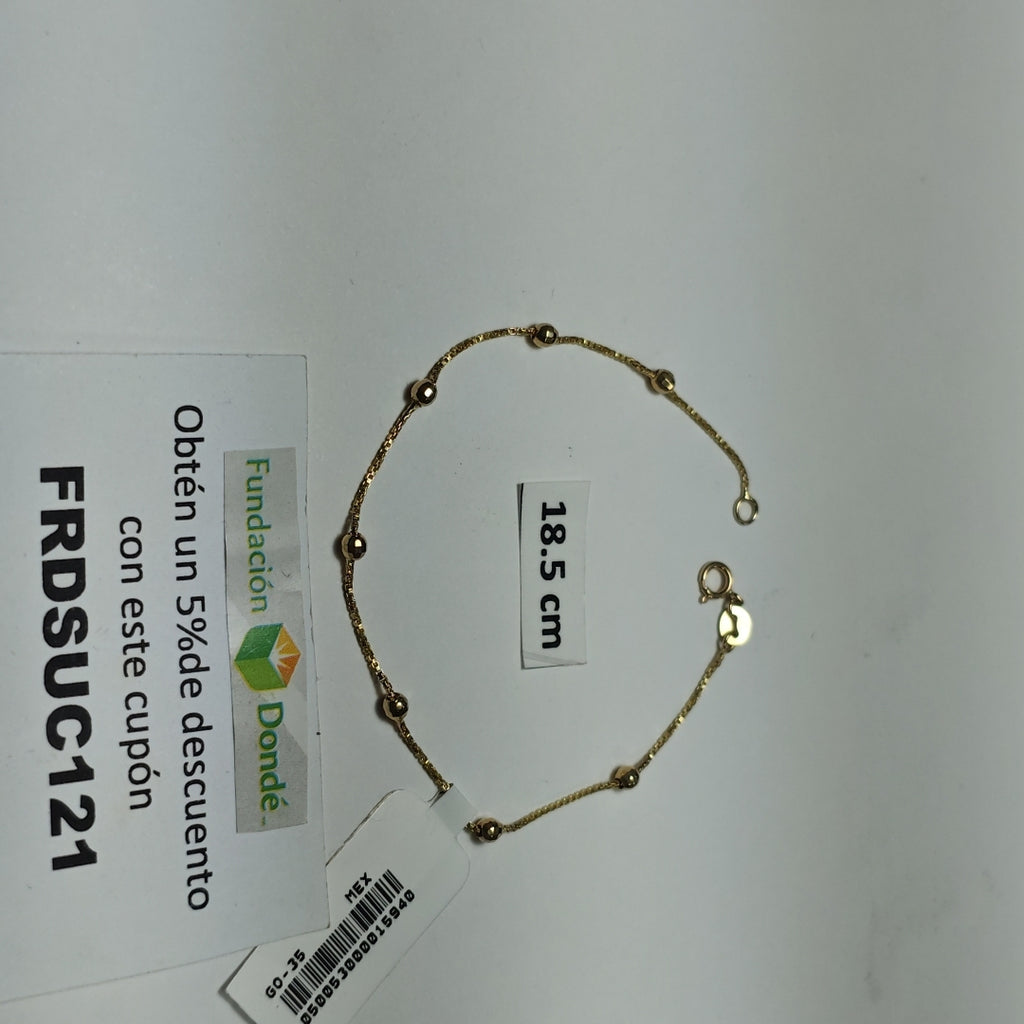 PULSERA ESPECIAL CON BOLITAS 14K 18 CM 1.4 GR (NUEVO)