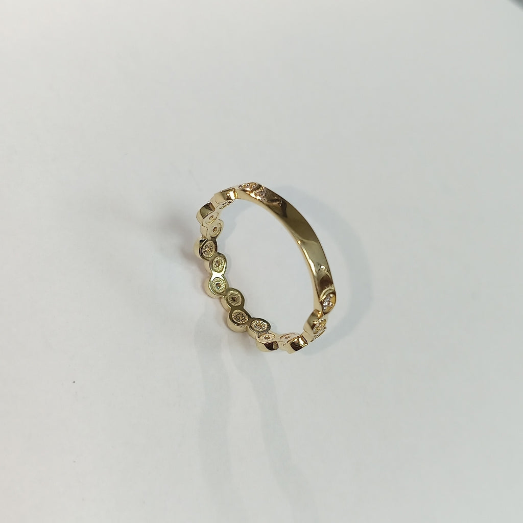 ANILLO ANILLITO C CIRCONIAS 14K 9 TALLA 2.1 GR (NUEVO)
