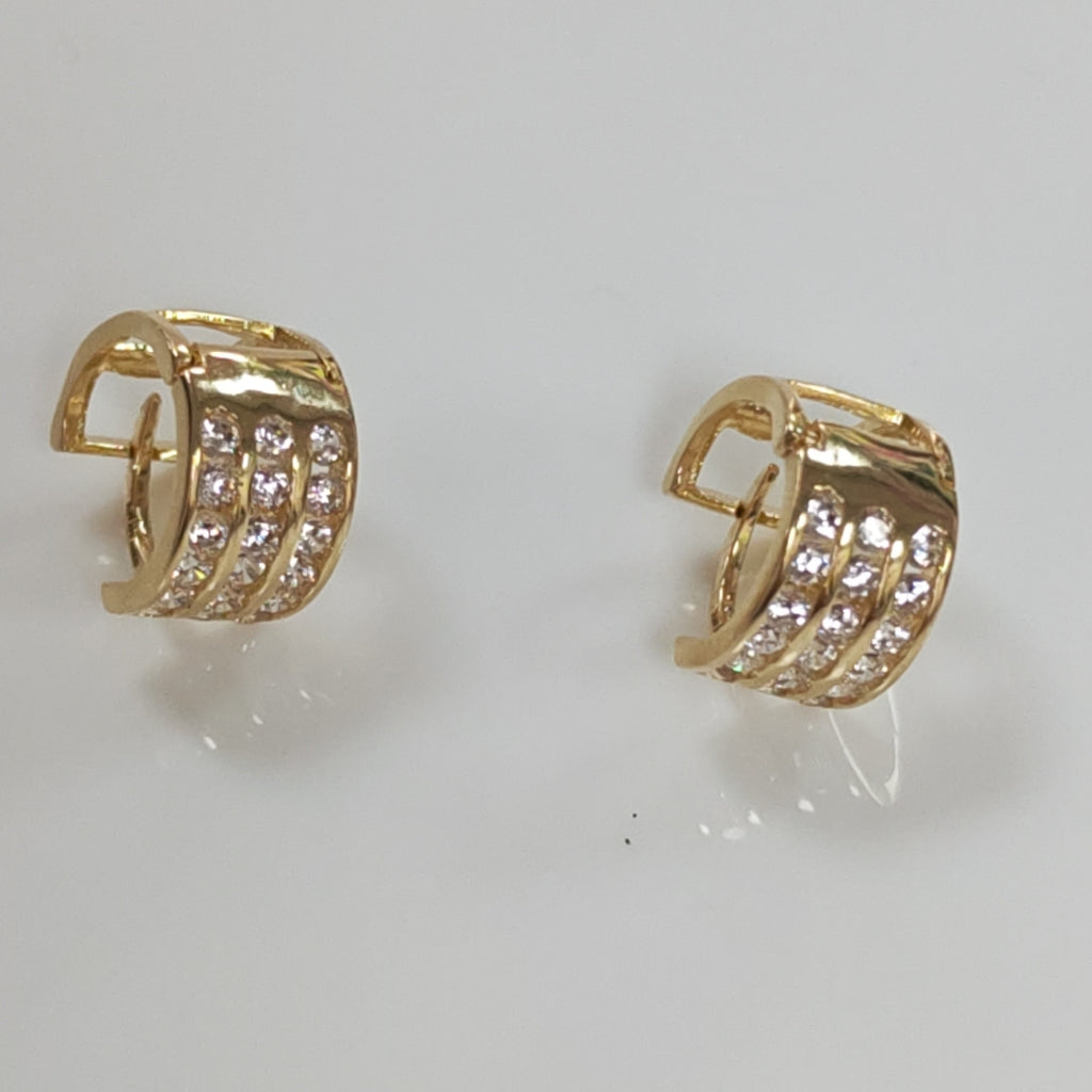 ARETES HUGGIES C CIRCONIA 14K 2.2 GR (NUEVO)