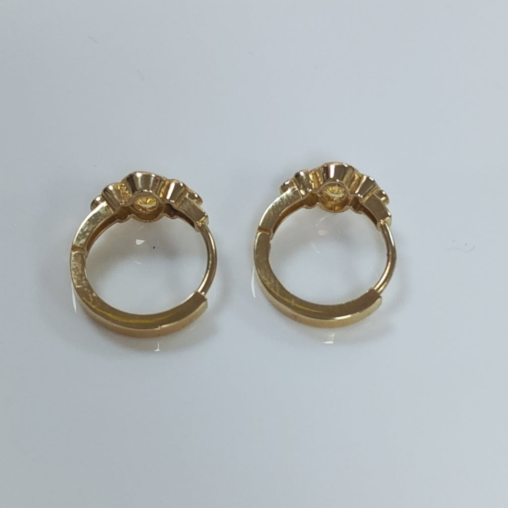 ARETES ARRACADAS CON CIRCONIAS Y PDRAS COL 14K 3.2 GR (NUEVO)
