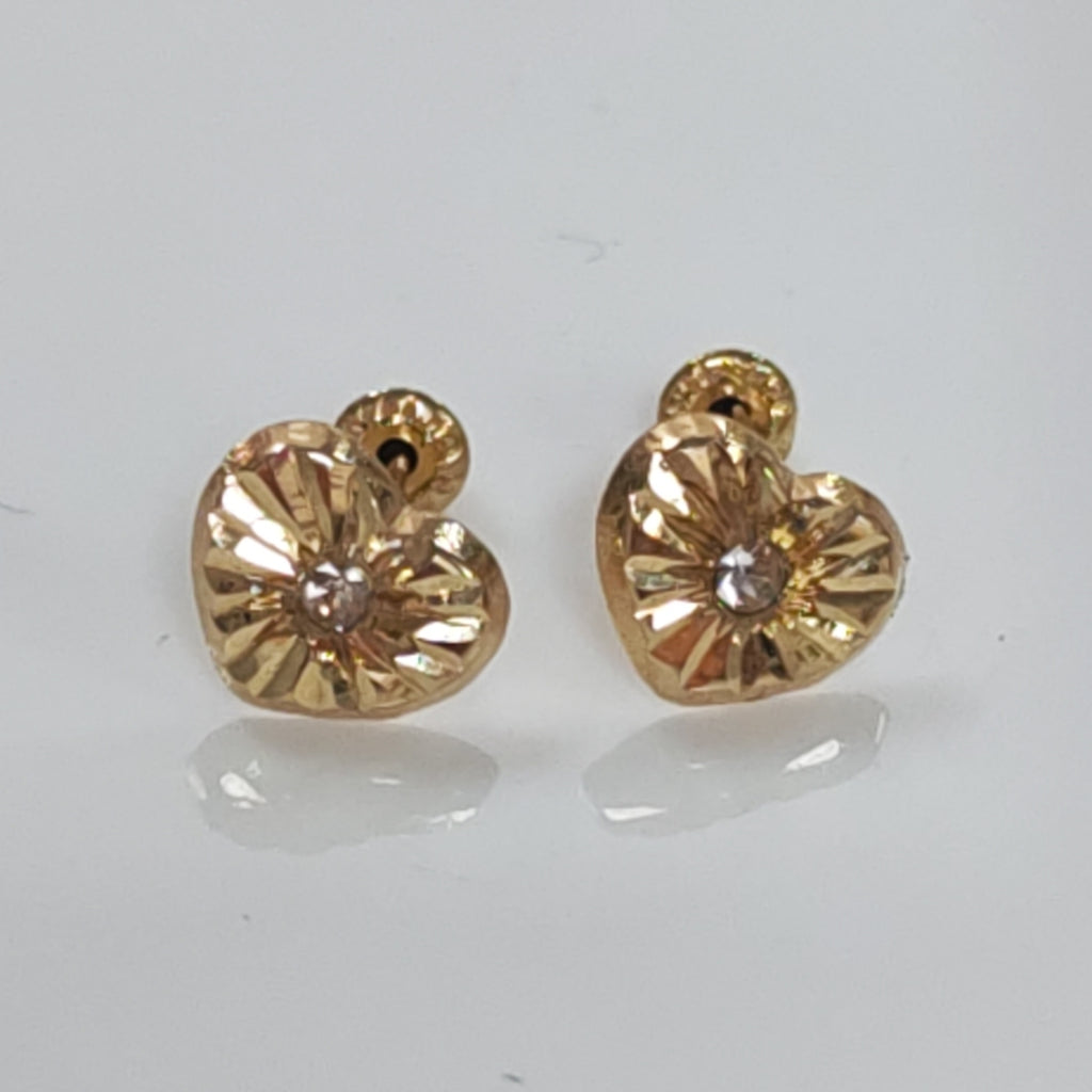 BROQUELES BROQUEL FIG CORAZON C CIRCONIA 14K 0.2603 GR (NUEVO)