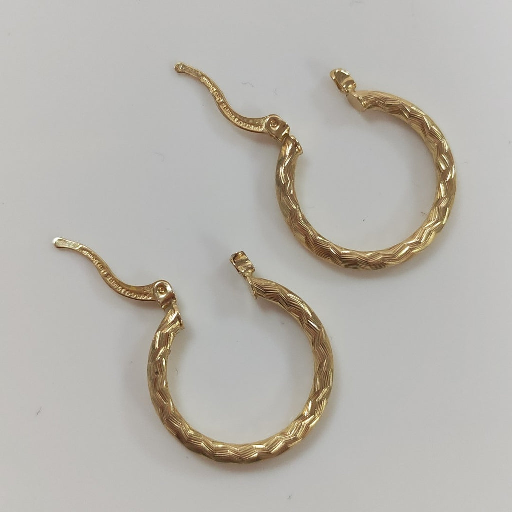 ARETES ARRACADAS LABRADAS 14K 2 GR (NUEVO)