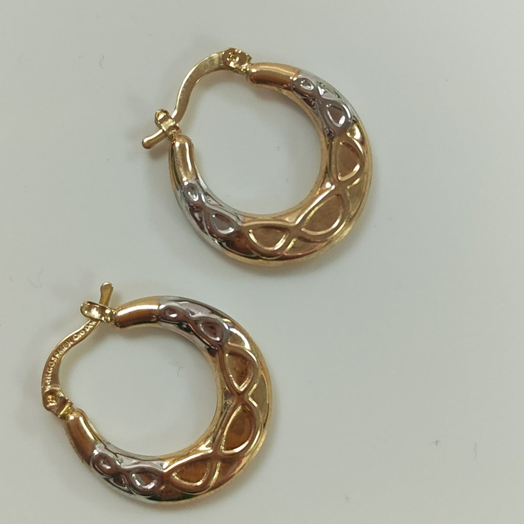 ARETES ARRACADAS COMBINADAS CON INFINITO 14K 2.3 GR (NUEVO)