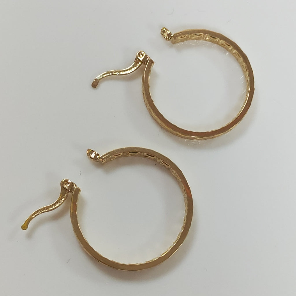 ARETES TEJIDO ARRACADA CON GRECAS 14K 2.7 GR (NUEVO)