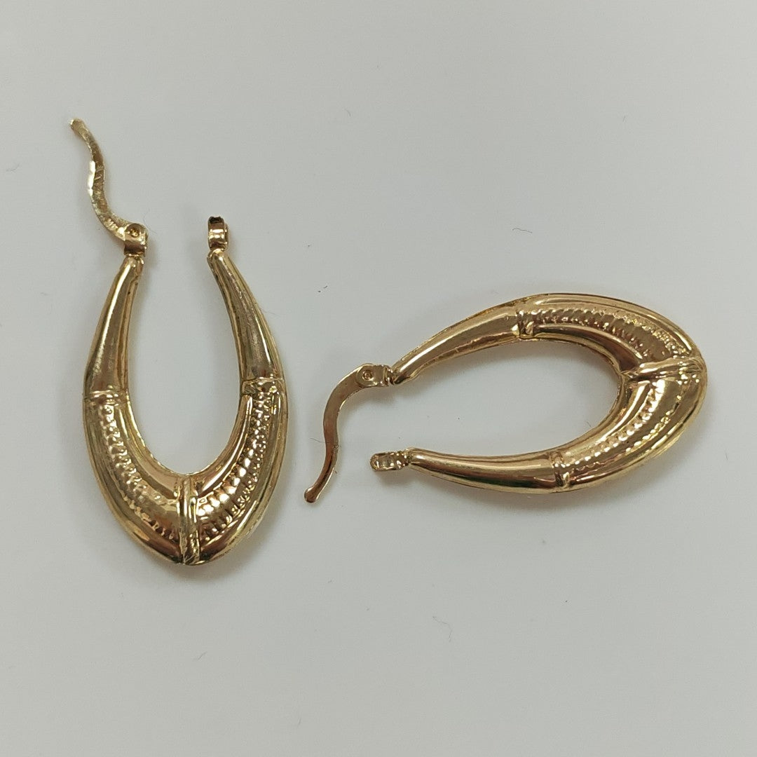 ARETES ARRACADAS ESTRIADAS 14K 2.6 GR (NUEVO)