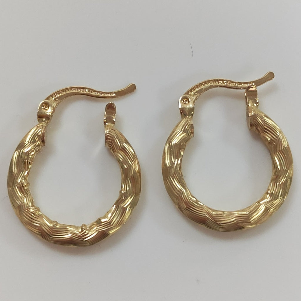 ARETES TEJIDO ARRACADAS ASTRIADAS 14K 2.1 GR (NUEVO)