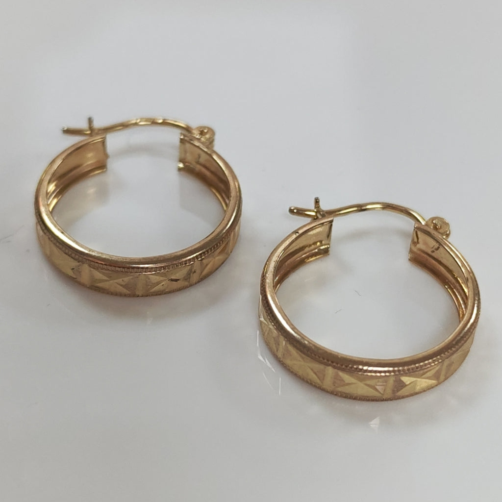 ARETES ARRACADAS LABRADAS 10K 2.2 GR (NUEVO)