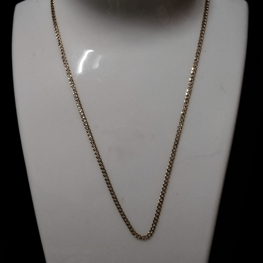 CADENAS BARBADA DIAMANTADA ORO 14K 55 CM 5.7 GR (NUEVO)