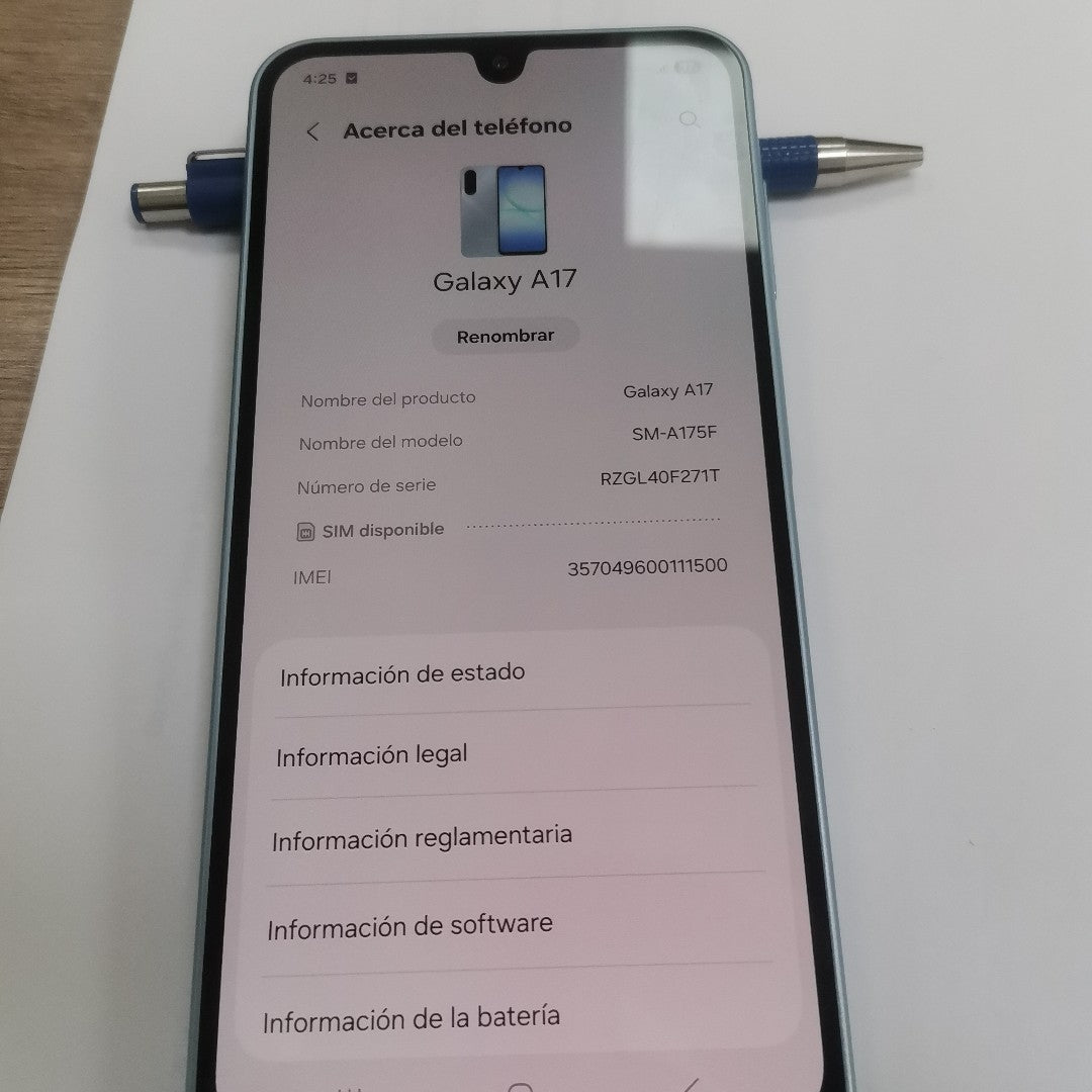 CELULAR SAMSUNG GALAXY A17 SM-A175F (2025) 128 GB 4 GB RAM (SEMINUEVO)
