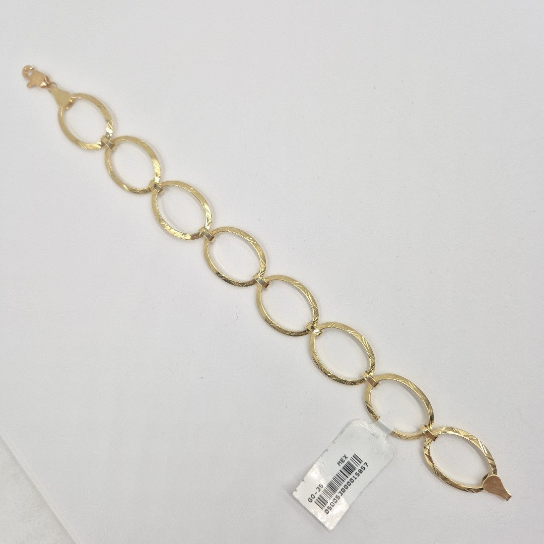 PULSERA CON AROS OVALADOS 14K 18 CM 5.2 GR (NUEVO)