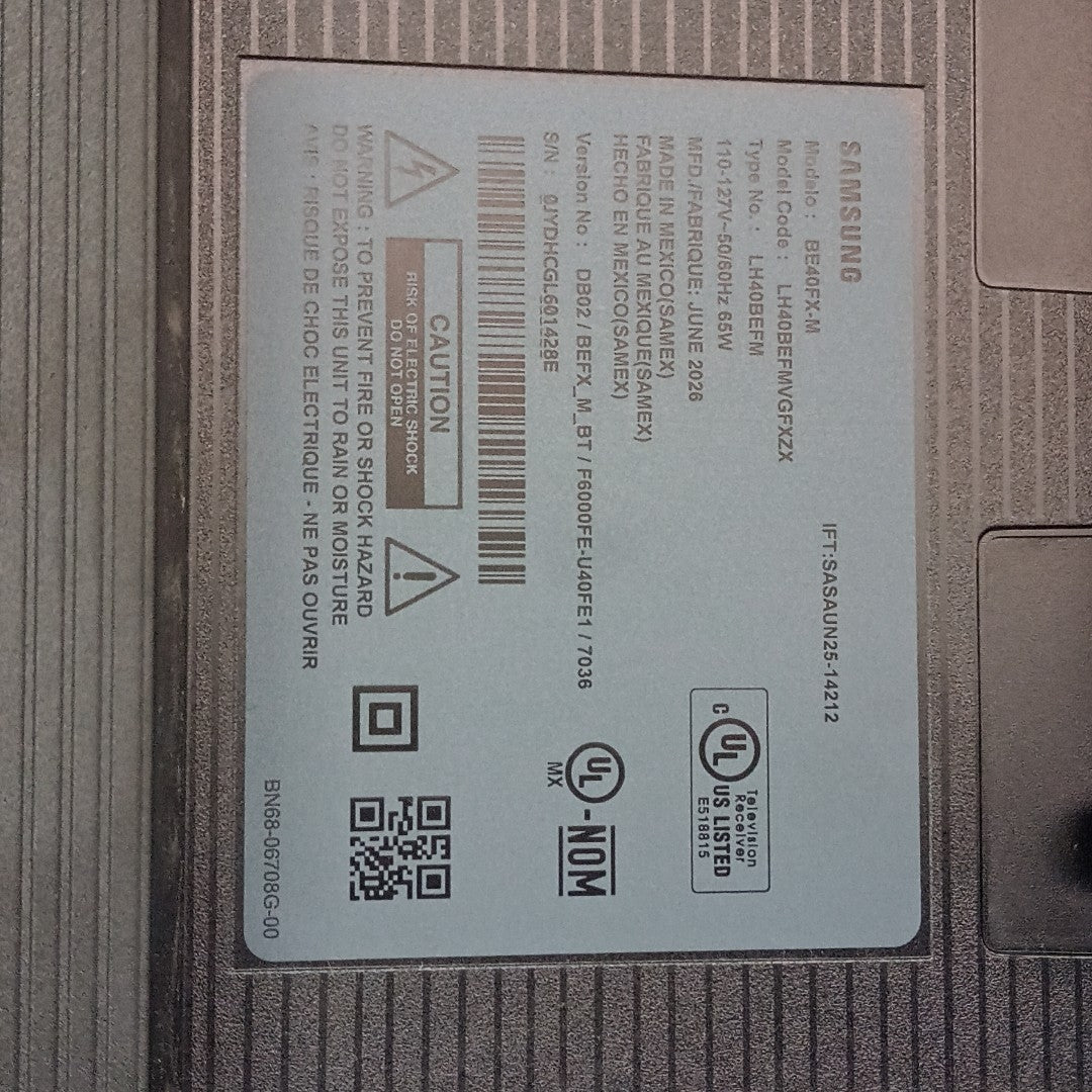 PANTALLA SAMSUNG BE40FX-M (2026) 40" LED FULL HD (SEMINUEVO)