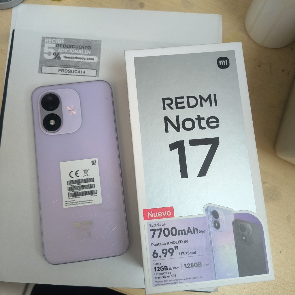 CELULAR XIAOMI REDMI NOTE 17 26012RN62L (2026) 128 GB 6 GB RAM (SEMINUEVO)