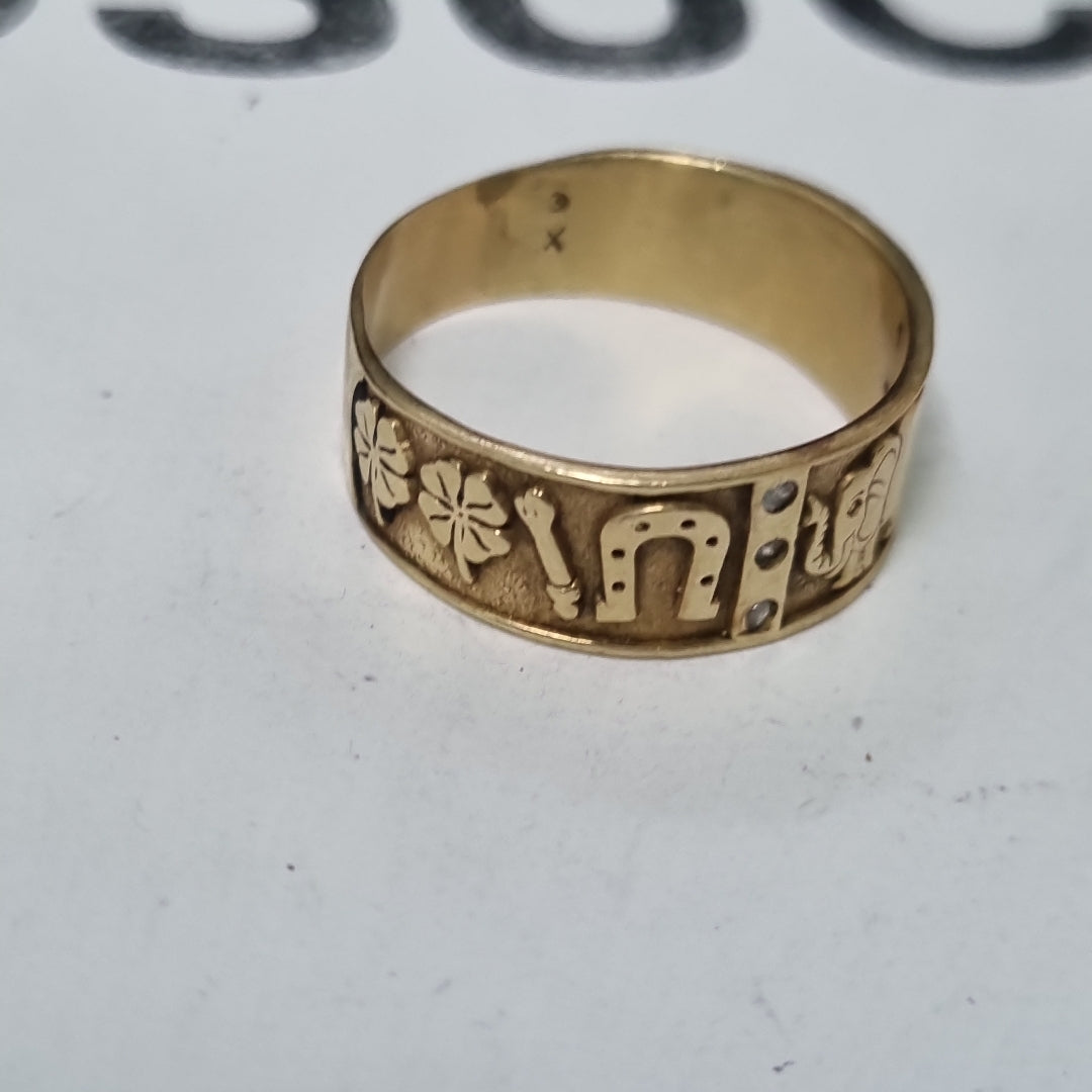 ARGOLLA DE LA SUERTE ORO 14 K 4 GRMS (SEMINUEVO)