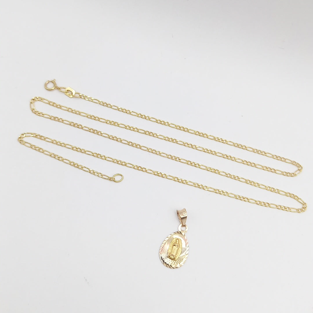 CADENA,MEDALLA RELIGIOSA ORO 10 K 1,40 GRMS (SEMINUEVO)
