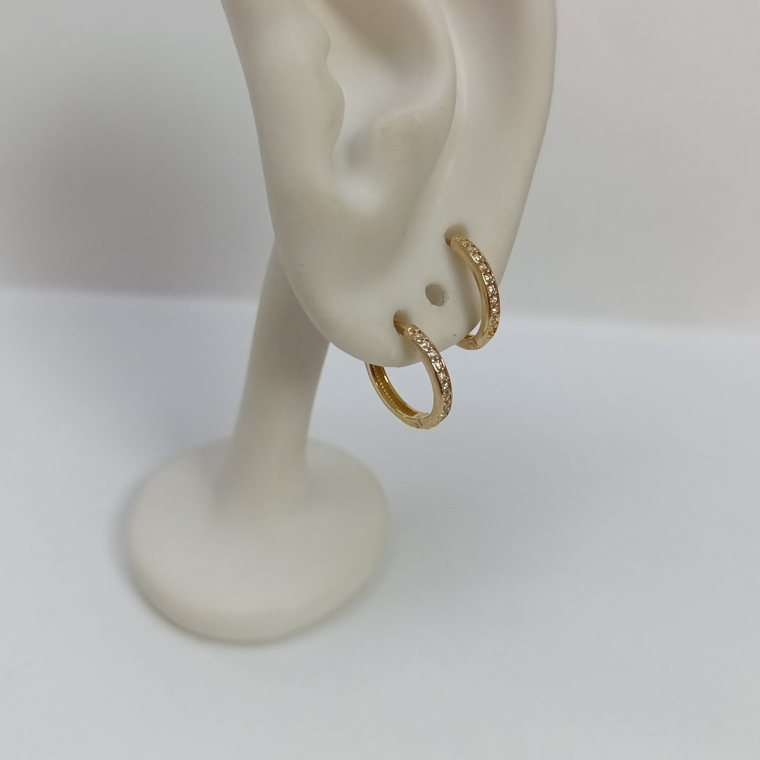 ARETES HUGGIES C CIRCONIA 14K 1.7 GR (NUEVO)