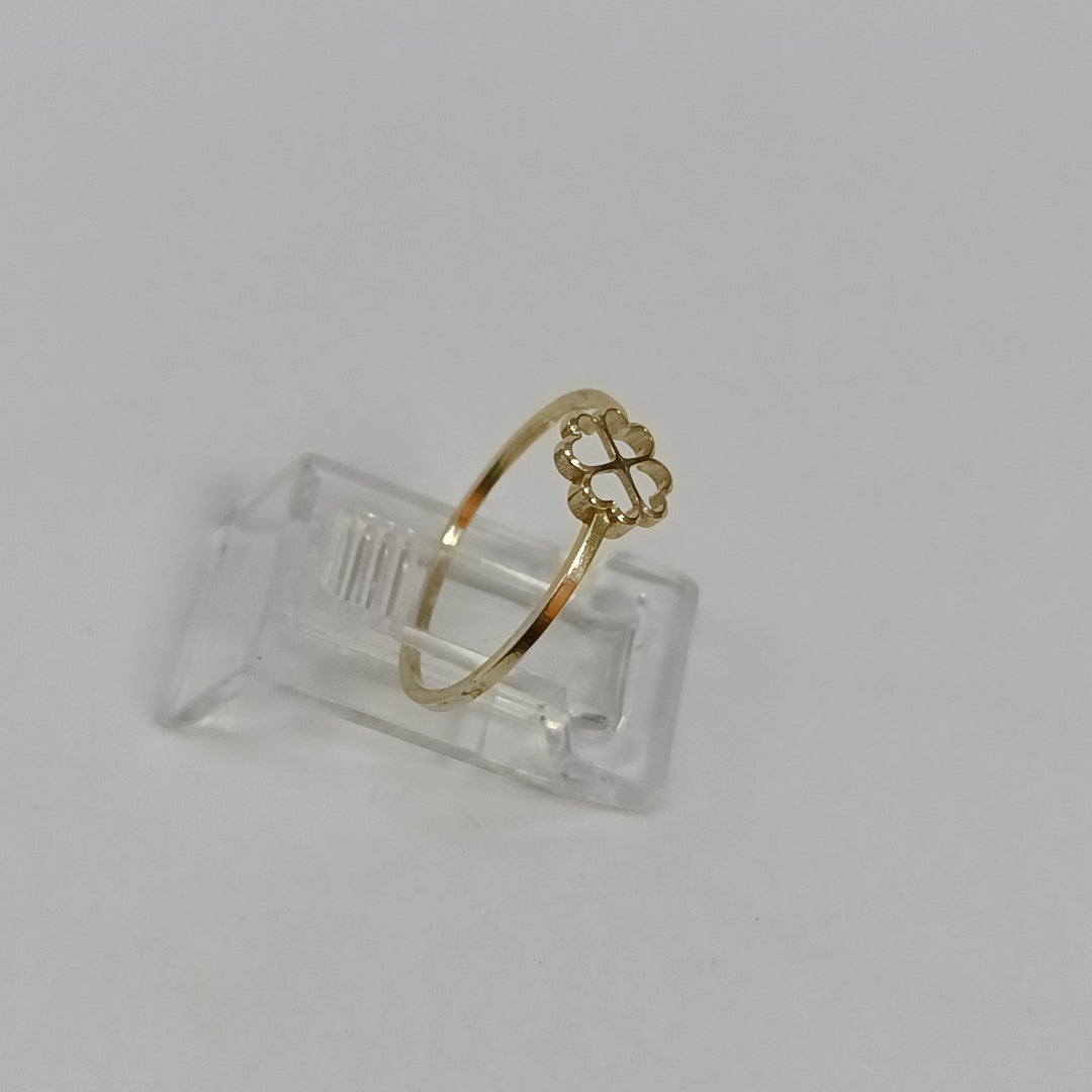 ANILLOS ANILLITO FIG TREBOL 4 HOJAS 10K TALLA 8 0.7 GR (NUEVO)