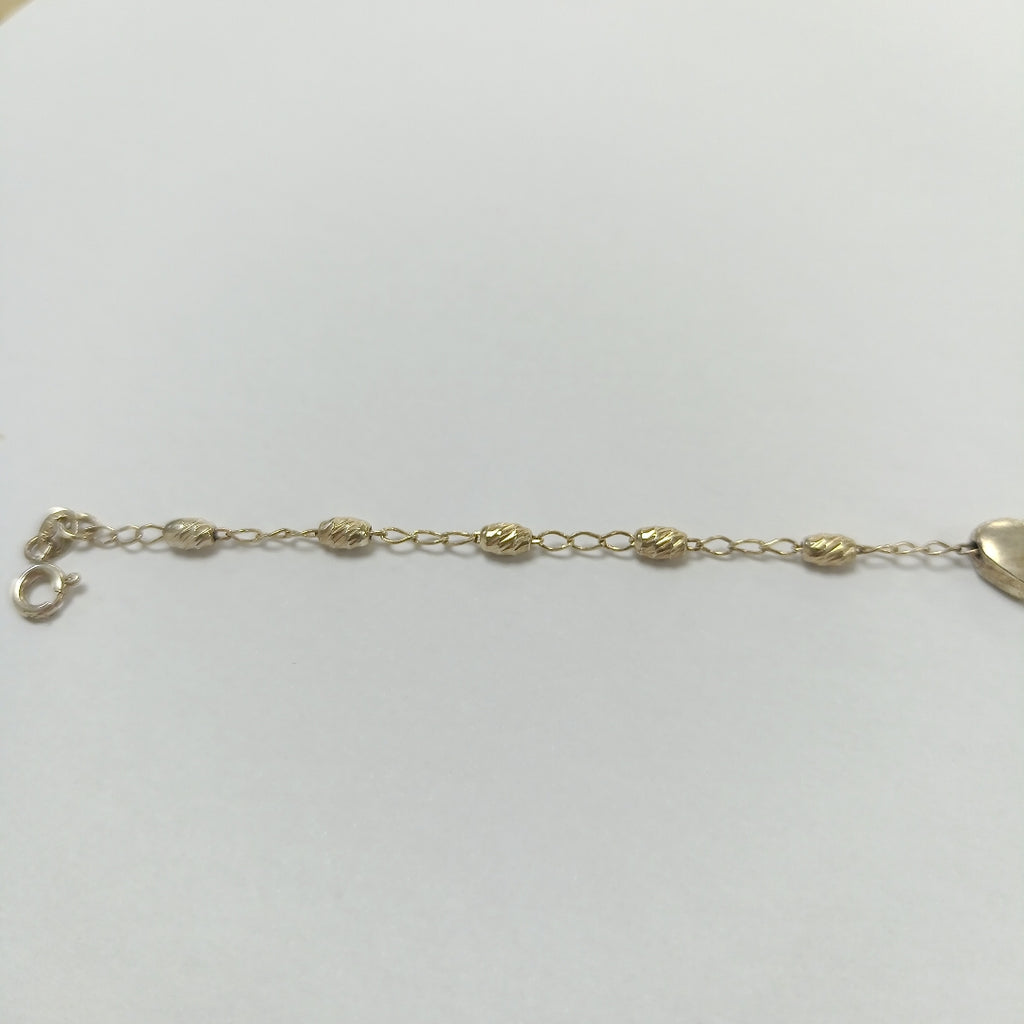 PULSERA TEJIDO CORAZON PLATA .925 18 CM 3.3 GR (NUEVO)