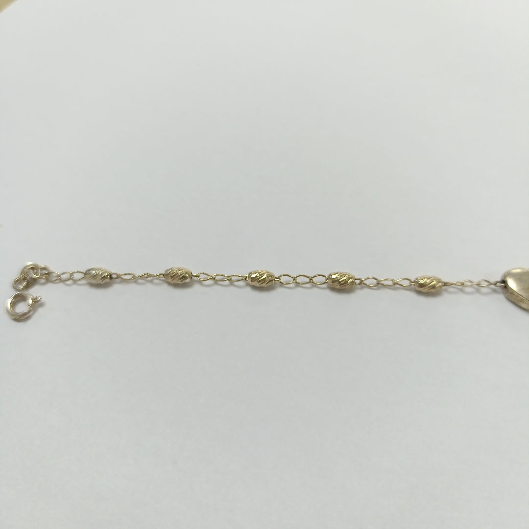 PULSERA TEJIDO CORAZON PLATA .925 18 CM 3.3 GR (NUEVO)