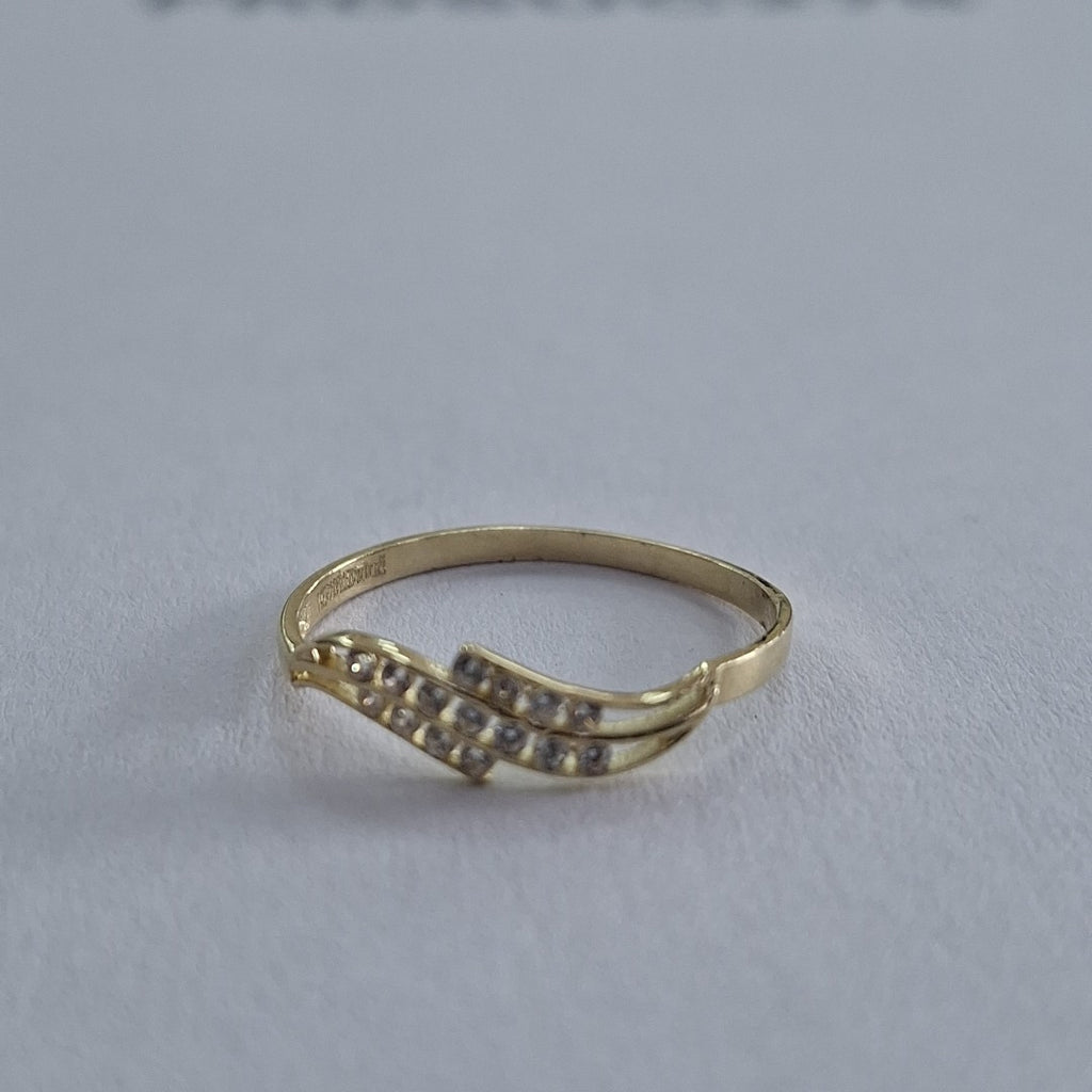 ANILLOS CON CIRCONIAS 14K TALLA 7 0.8 GR (NUEVO)