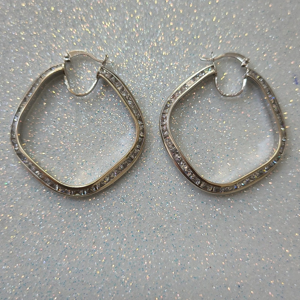 ARRACADAS PAR ORO BLANCO 14 K 6,90 GRMS (SEMINUEVO)