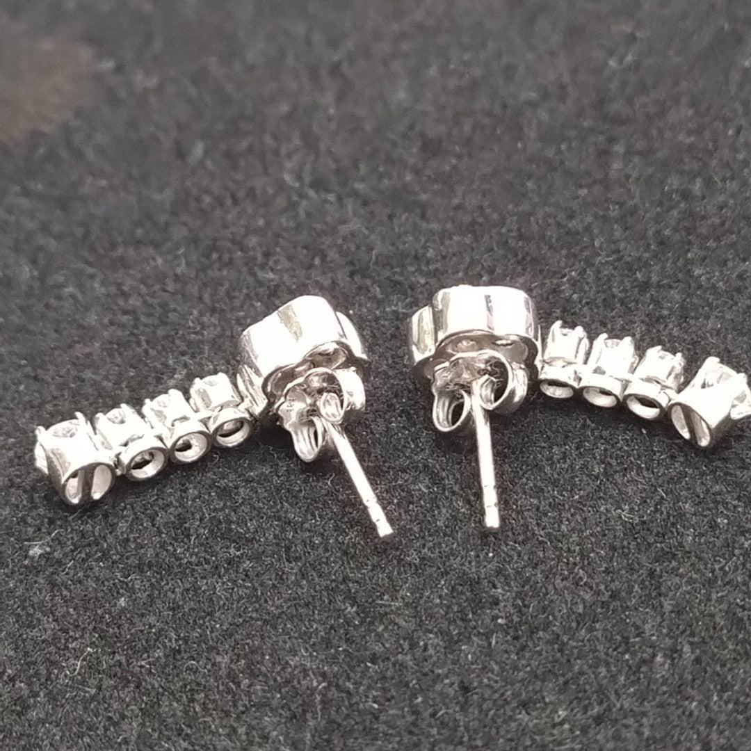 BROQUELES PAR ORO BLANCO 14 K 4,30 GRMS (SEMINUEVO)
