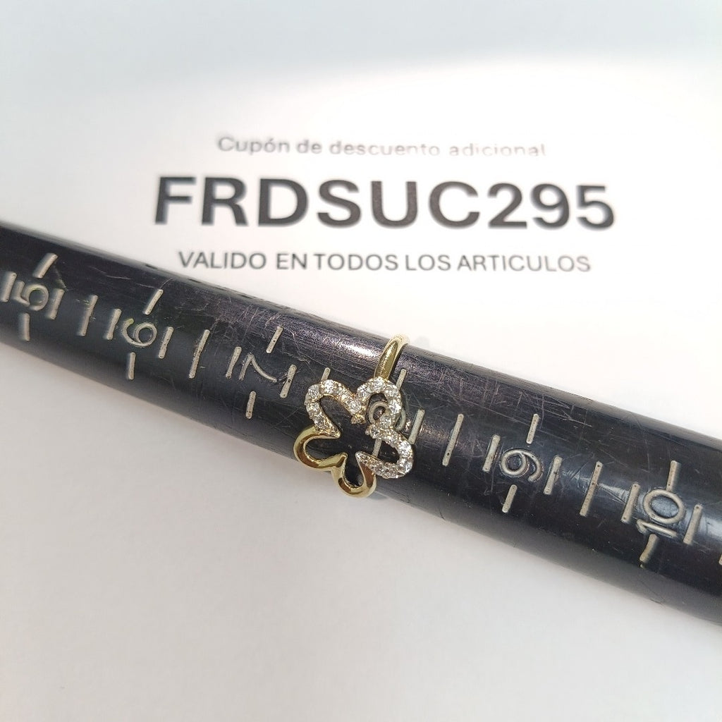 ANILLOS FIG FLOR C CIRCONIAS 14K TALLA 8 1.6 GR (NUEVO)