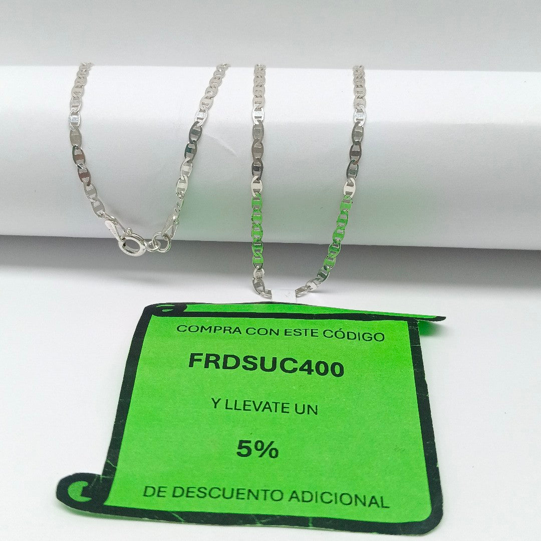 CADENA TEJIDO ESPEJO PLATA .925 60 CM 4.2 GR (NUEVO)