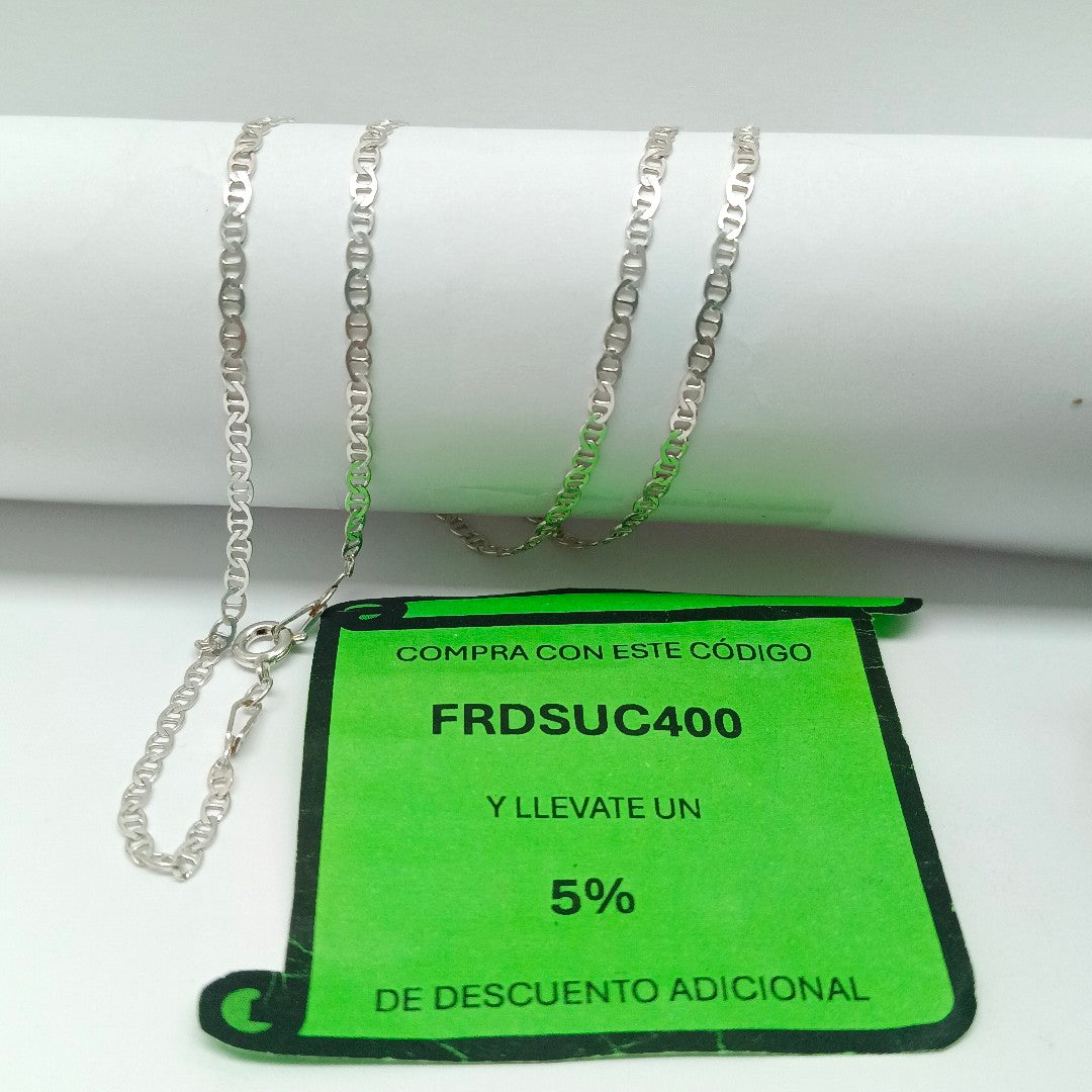 CADENA TEJIDO GUCHI PLATA .925 55 CM 3.7 GR (NUEVO)