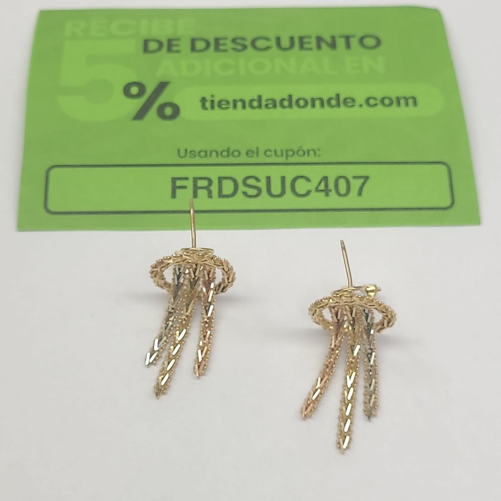 ARETES PAR ORO 14 K 8.9 GRMS (SEMINUEVO)