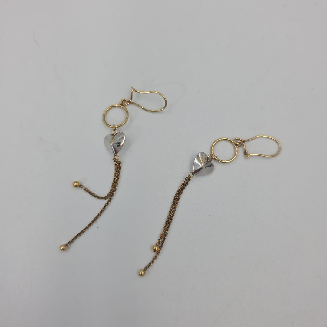 ARETES PAR ORO, ORO COMBINADO 10 K 1.8 GRMS (SEMINUEVO)