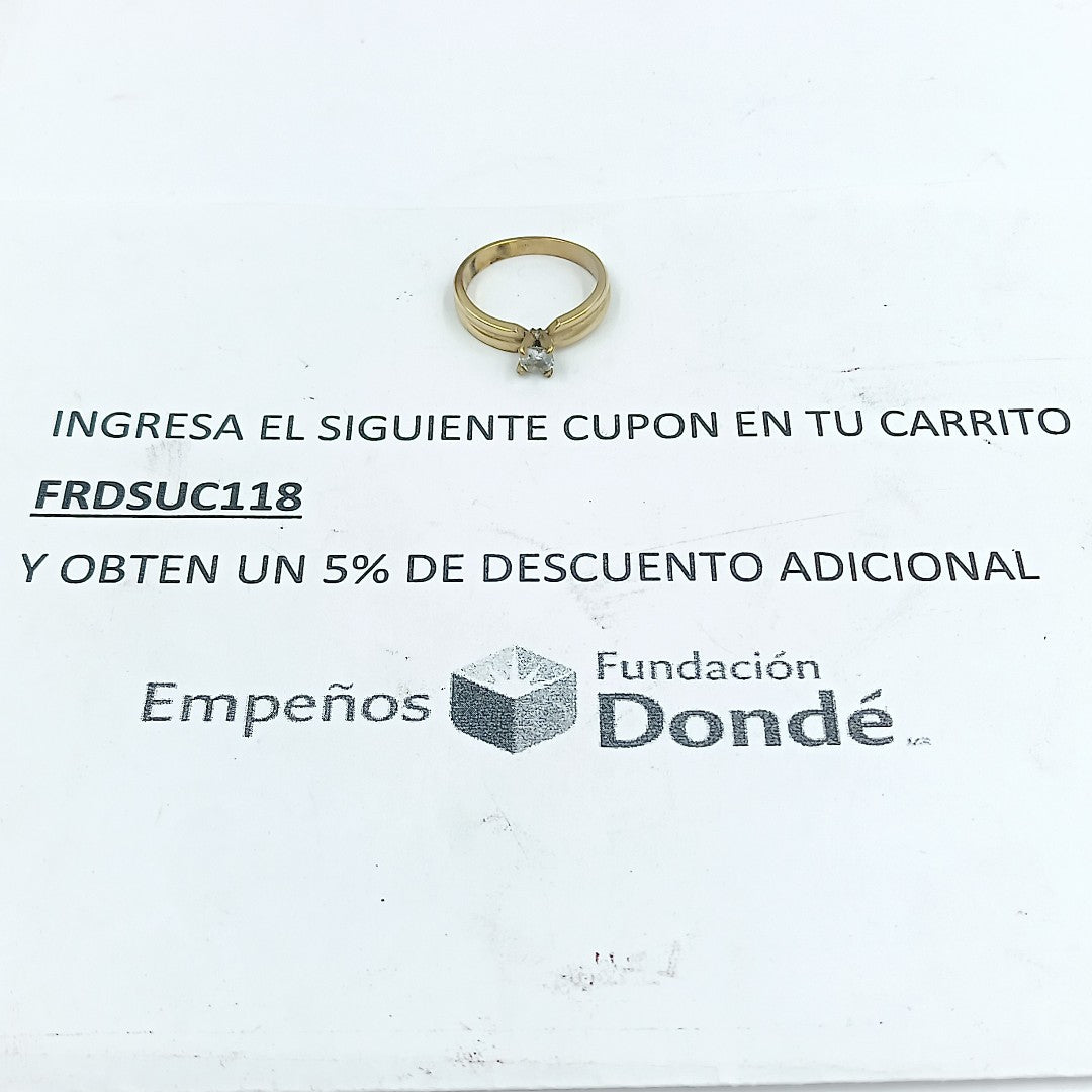 SOLITARIO ORO 10 K 4.4 GRMS (SEMINUEVO)