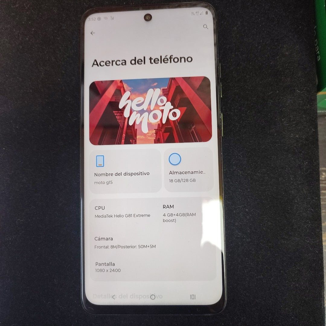 CELULAR MOTOROLA MOTO G15 XT2521-2 (2025) 128 GB 4 GB RAM (SEMINUEVO)
