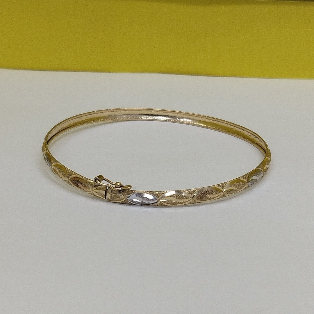 PULSERA RIGIDA ORO COMBINADO,RODIADO 14 K 4,30 GRMS (SEMINUEVO)