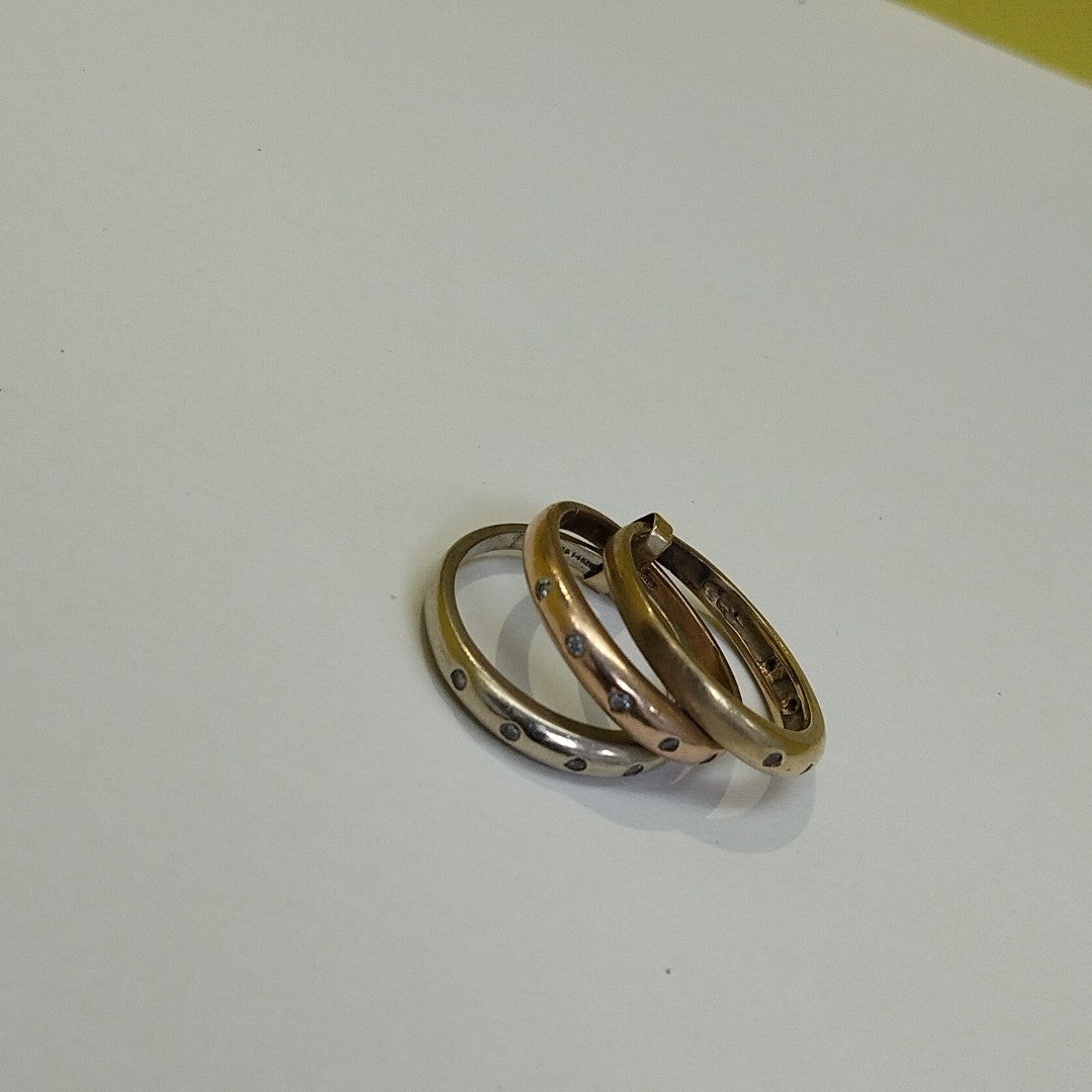 ANILLO ORO COMBINADO 14 K 8.3 GRMS (SEMINUEVO)