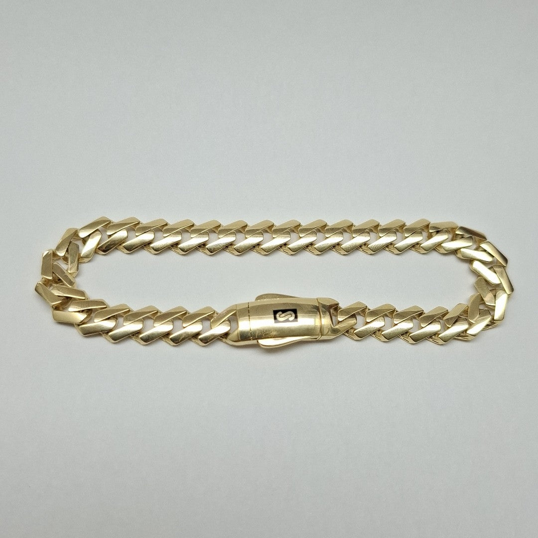 PULSERA CABALLERO MONACO ORO 14K 10.4 (NUEVO)