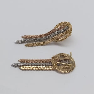 ARETES PAR ORO COMBINADO 14 K 9.6 GRMS (SEMINUEVO)