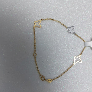PULSERA ESPECIAL C MARIPOSAS 14K 18 CM 1.7 GR (NUEVO)