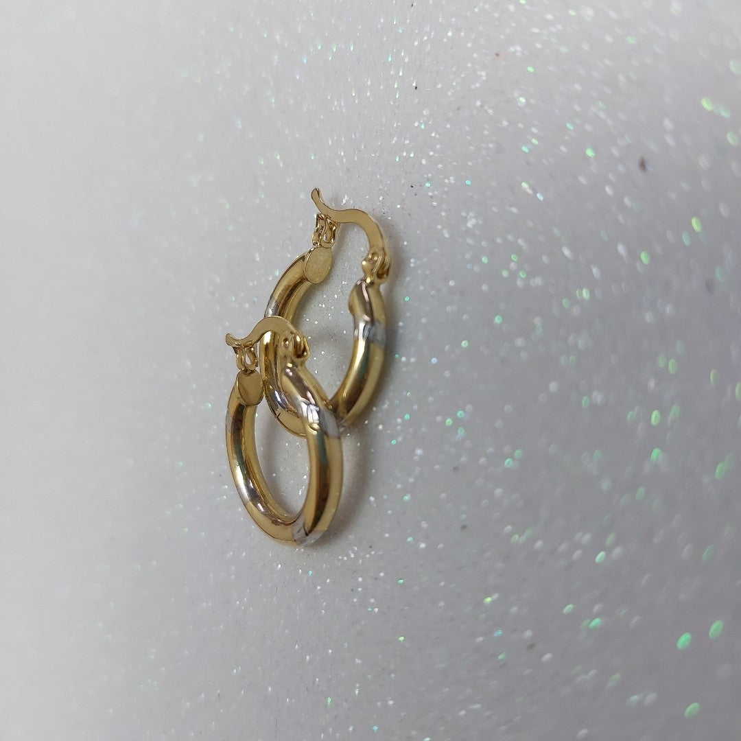 ARETES ARRACADAS COMBINADAS 14K 1.6 GR (NUEVO)