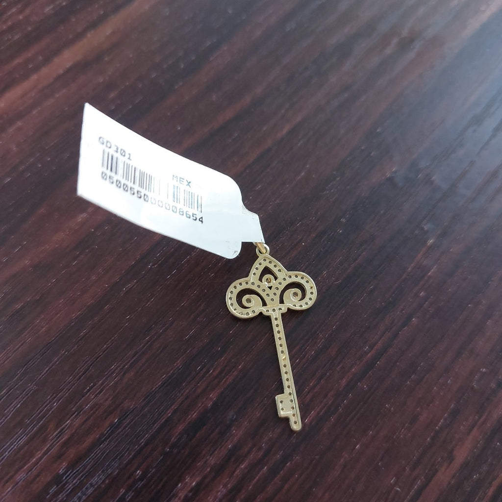DIJE LLAVE C CIRCONIAS 14K 1.6 GR (NUEVO)