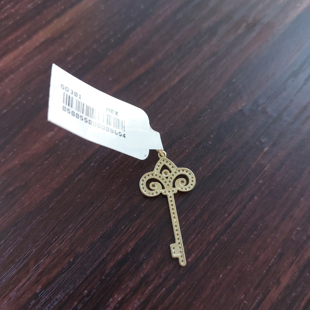 DIJE LLAVE C CIRCONIAS 14K 1.6 GR (NUEVO)