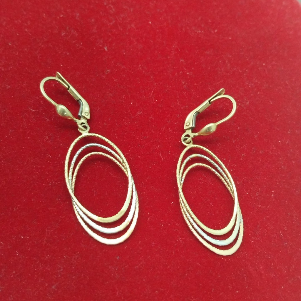 ARETES PAR ORO COMBINADO 14 K 2.9 GRMS (SEMINUEVO)