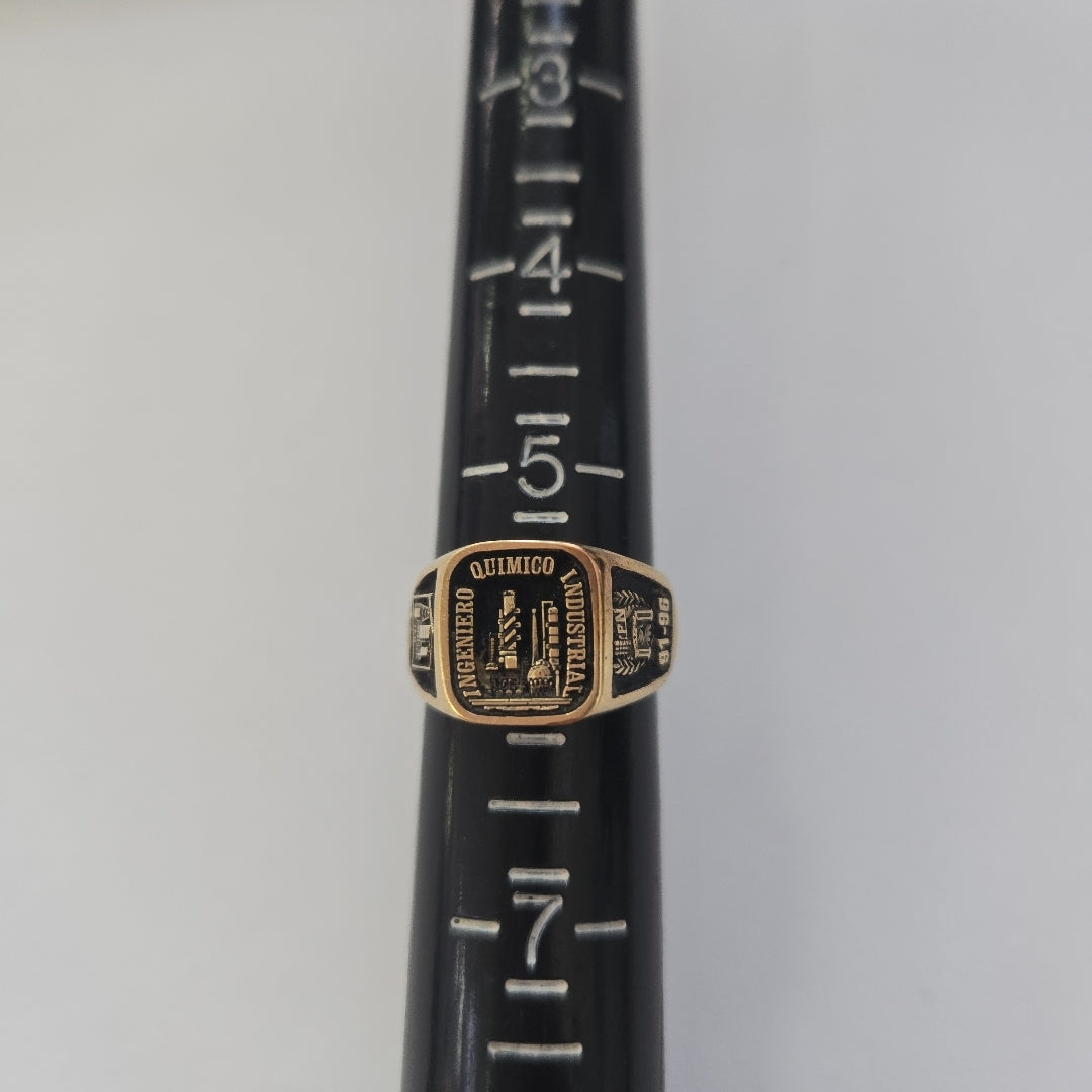 ANILLO DE GRADUACIÓN ORO 14 K 7.9 GRMS (SEMINUEVO)