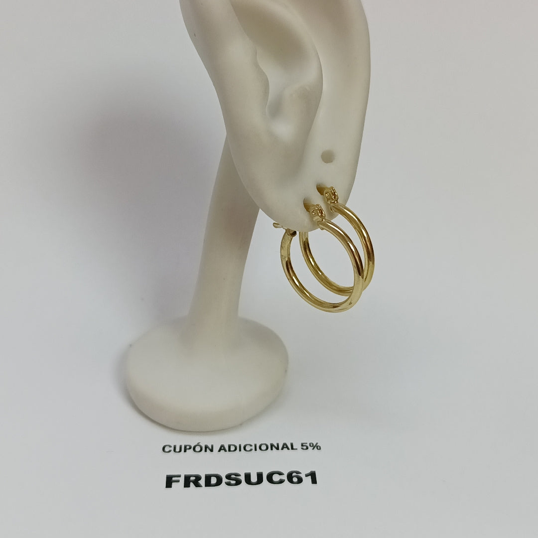 ARETES TEJIDO ARRACADAS LISAS 14K 1.2 GR (NUEVO)