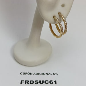 ARETES ARRACADAS C CIRCONIAS 14K 2.1 GR (NUEVO)
