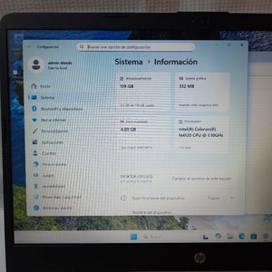 LAPTOP HP 14-DQ0519LA (2023) 128 GB SSD 4 GB RAM (SEMINUEVO)