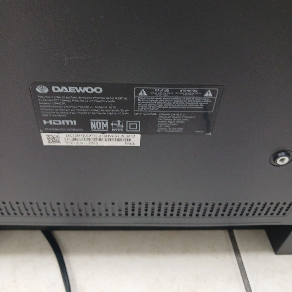 PANTALLA DAEWOO DAW32R 32" LED HD (SEMINUEVO)