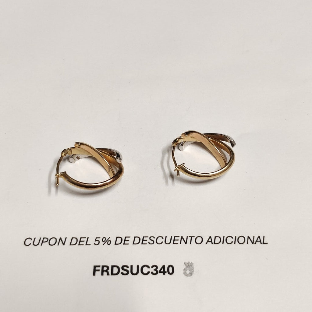ARRACADAS PAR ORO,ORO COMBINADO 10 K 2,60 GRMS (SEMINUEVO)