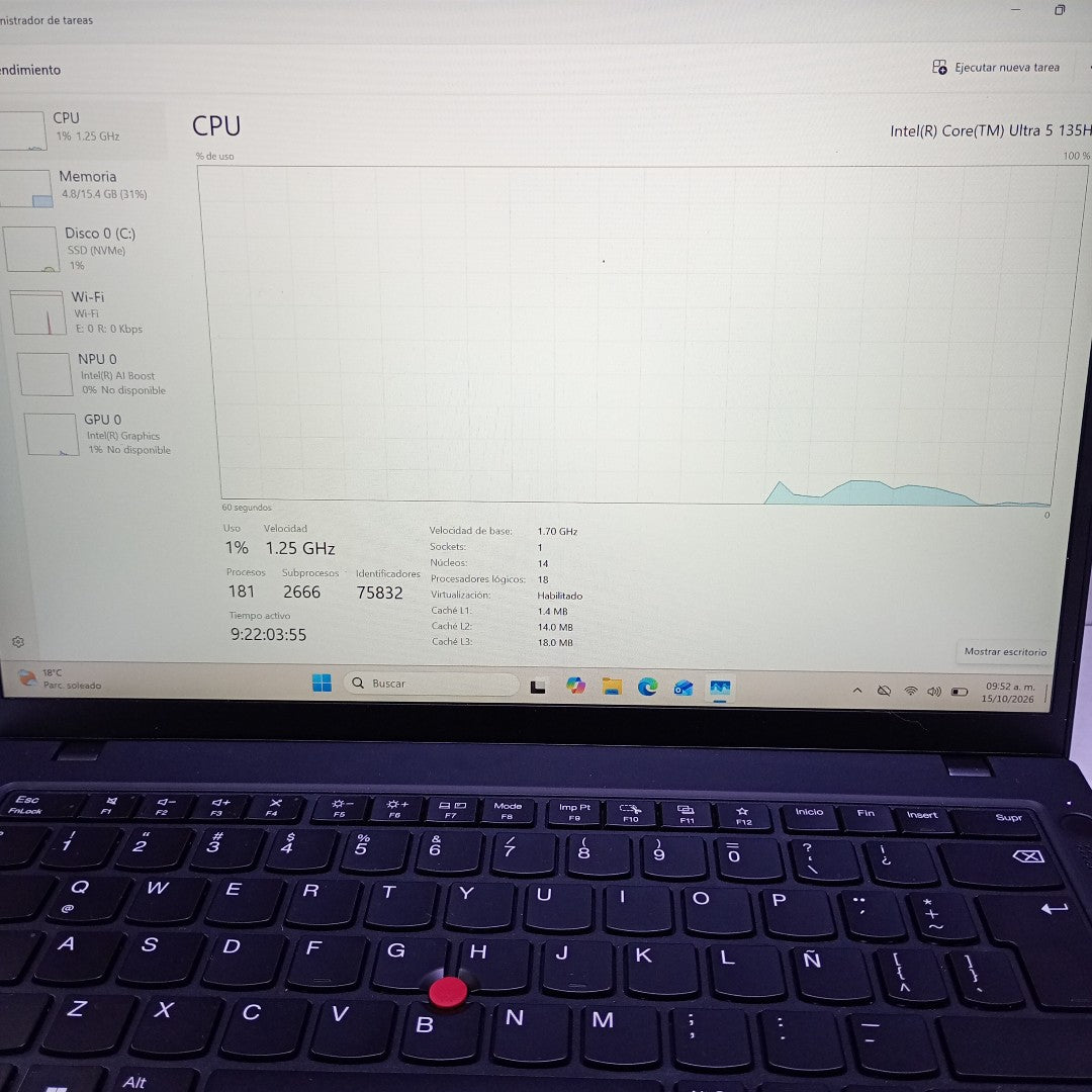 LAPTOP LENOVO THINKPAD T14 GEN 5 (2025) 512 GB SSD 16 GB RAM