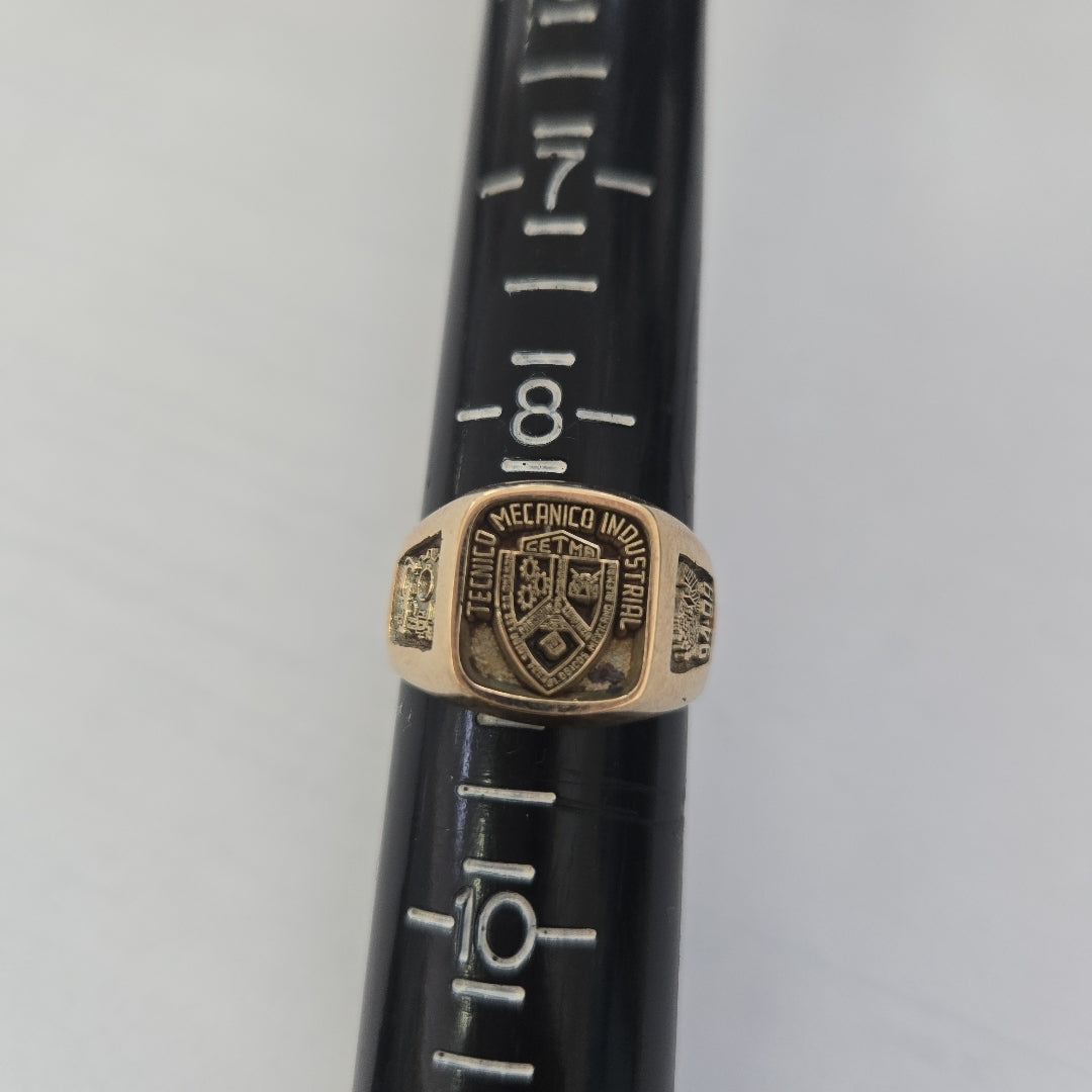 ANILLO DE GRADUACIÓN ORO 14 K 10.3 GRMS (SEMINUEVO)