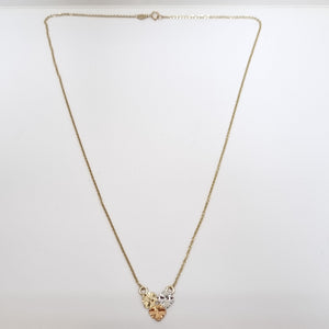 CADENA TEJIDO GARGANTILLA ESPECIAL C FLORES 14K 45 CM 2.9 GR (NUEVO)